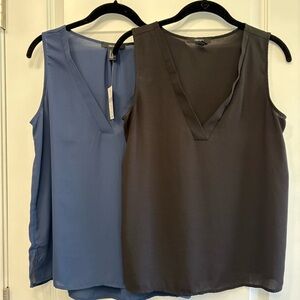 Forever 21 V-Neck Sleeveless Shell Top Duo - Blue and Black